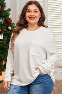 Plus Size Ribbed Corded Texture Long Sleeve Knit Shirt