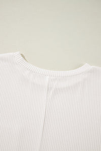 Plus Size Ribbed Corded Texture Long Sleeve Knit Shirt