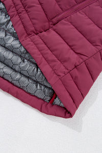 Quilted Full Zip Fuzzy Collar Puffer Vest