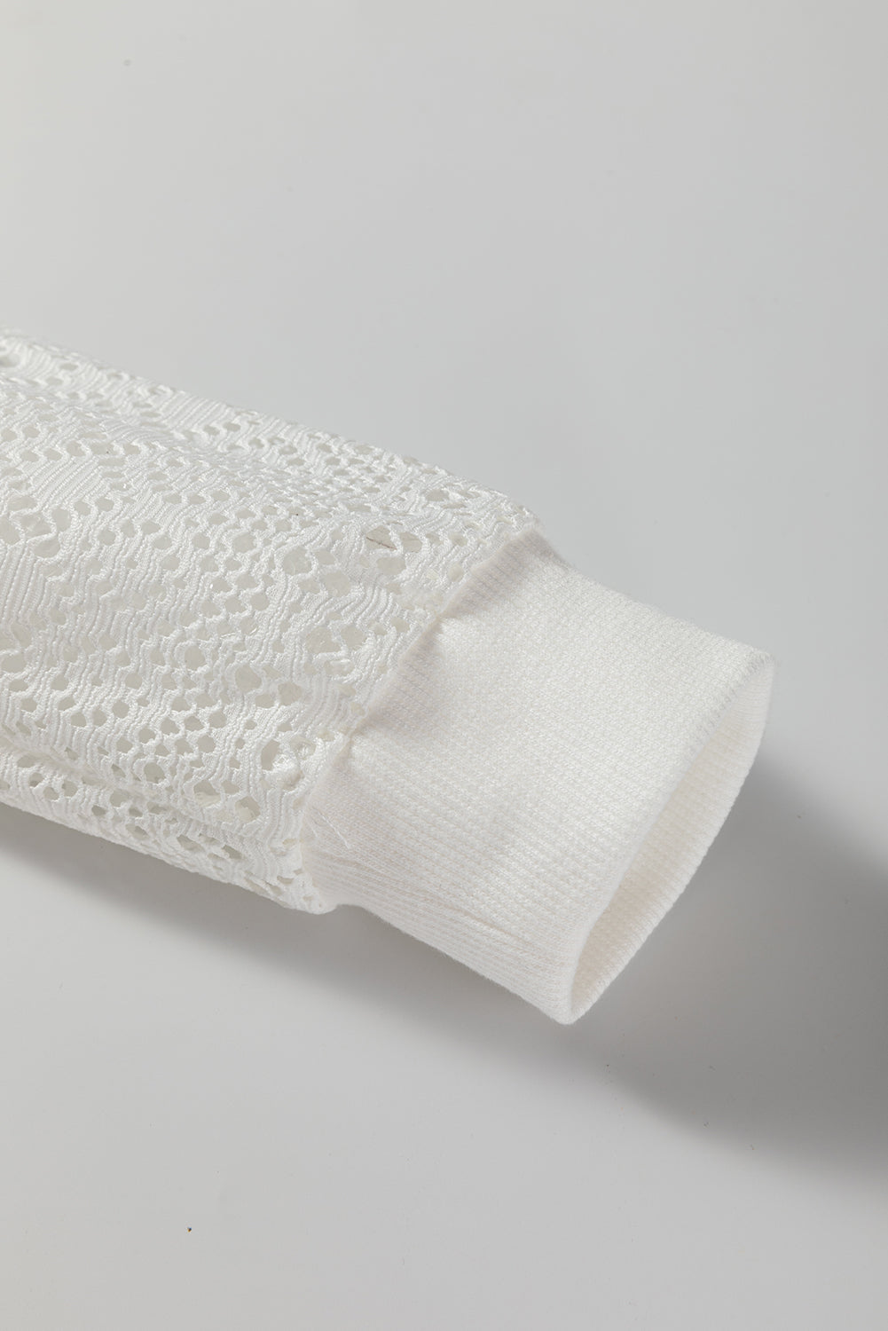 Black Stripe Open Lace Raglan Sleeve Textured Knit Top