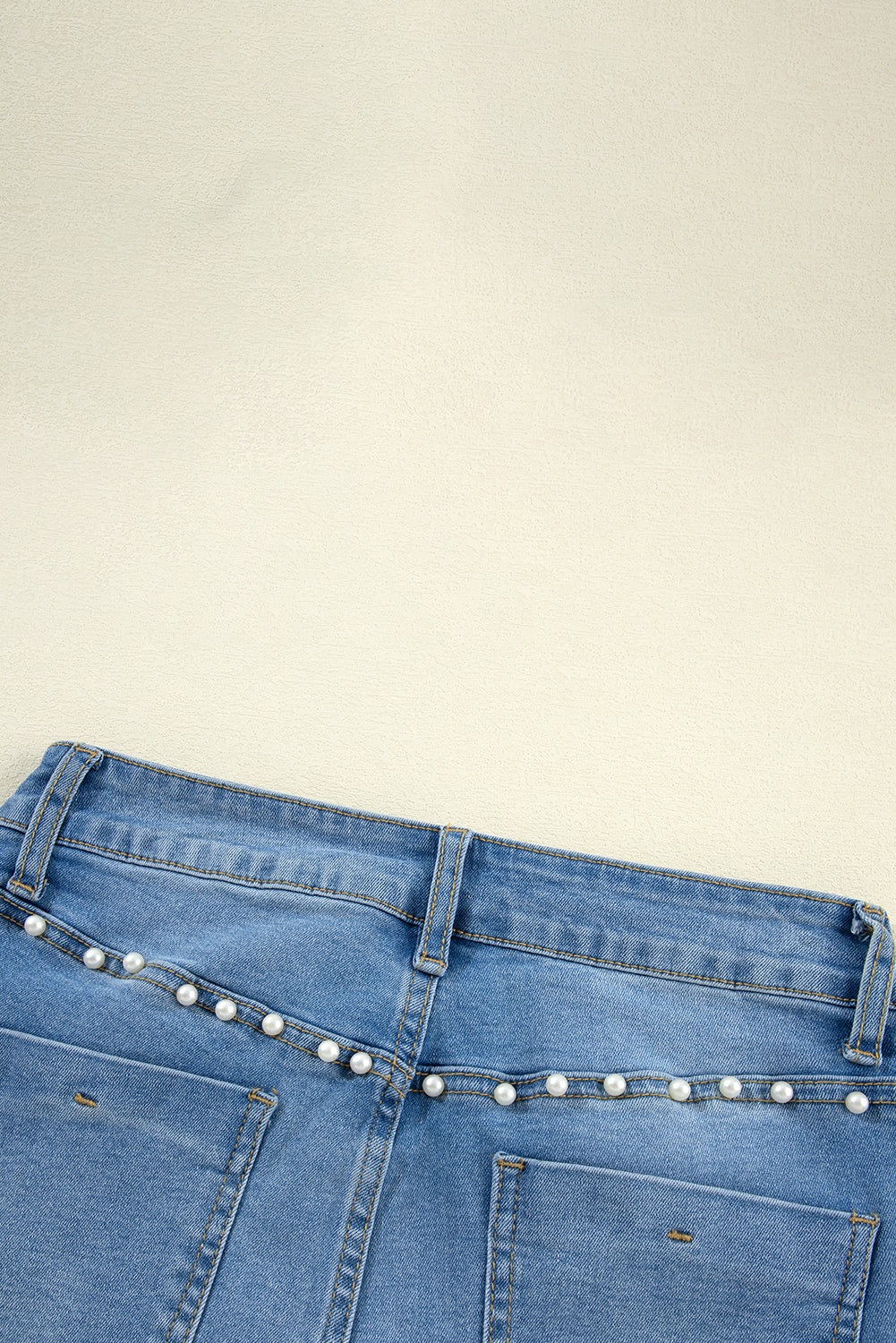 Pearl Accented Boot Cut Stretch Denim Jeans