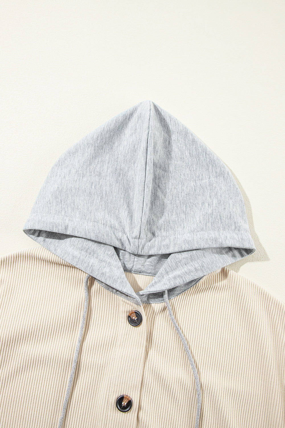 Ivory Oversized Corduroy Hooded Shacket