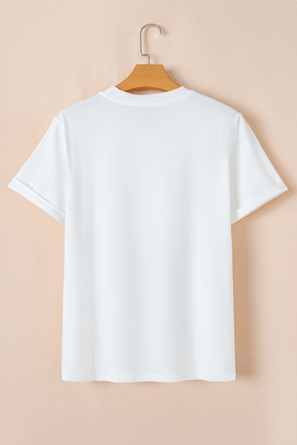 White Christmas Santa Believe Lettering Graphic Crewneck Tee