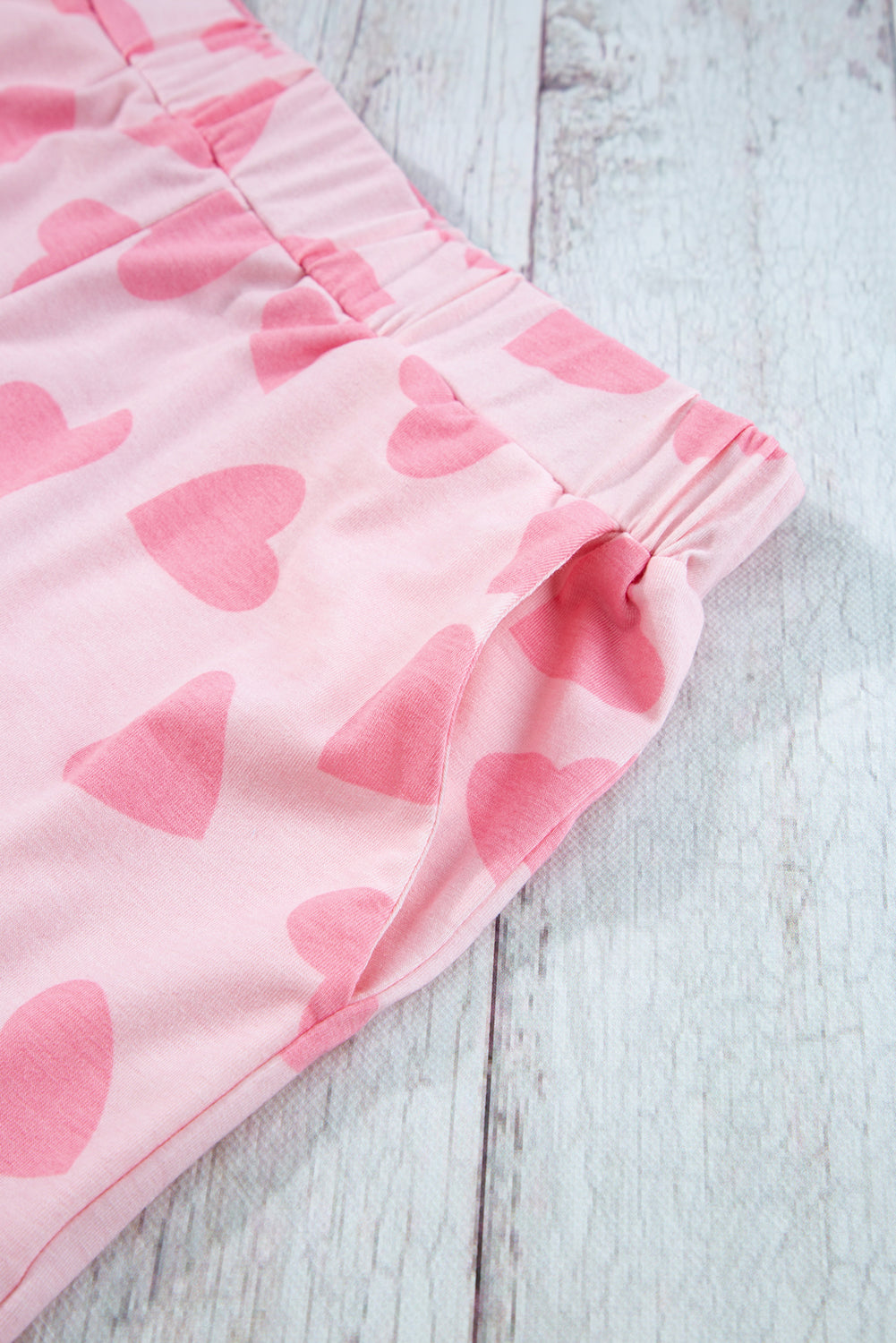 Pink Valentine Hearts Long Sleeve Top & Shorts Lounge Set