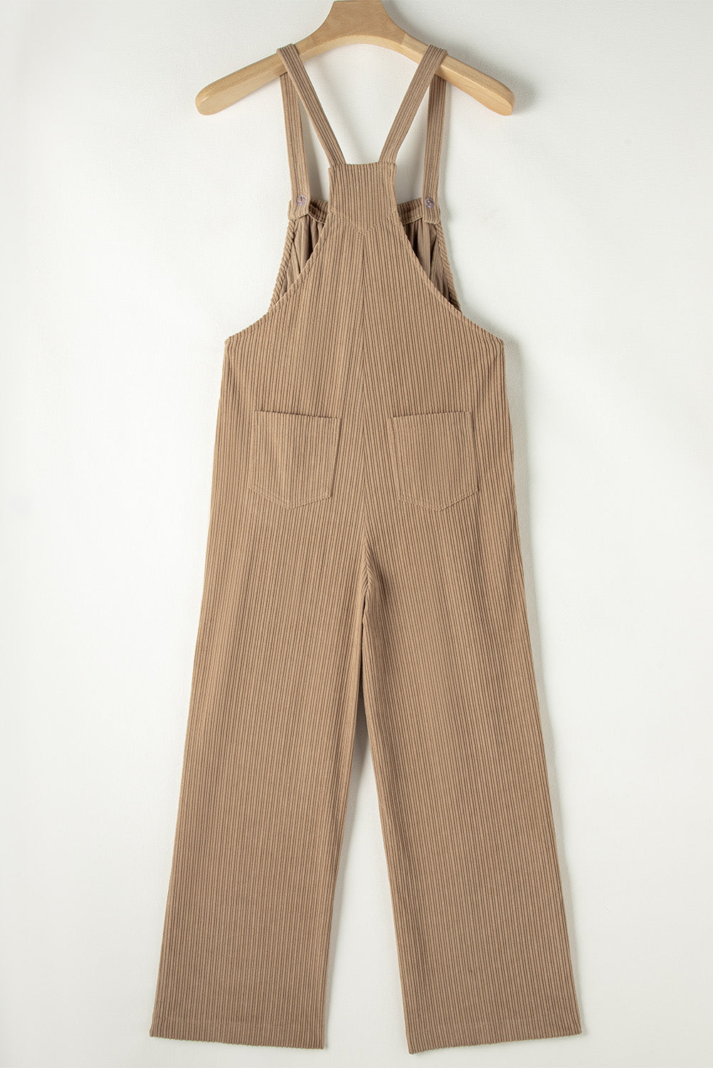 Forest Green Khaki or Black Solid Pocketed Loose Fit Corduroy Overalls