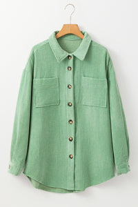 Soft Sage Button Up Corduroy Shacket