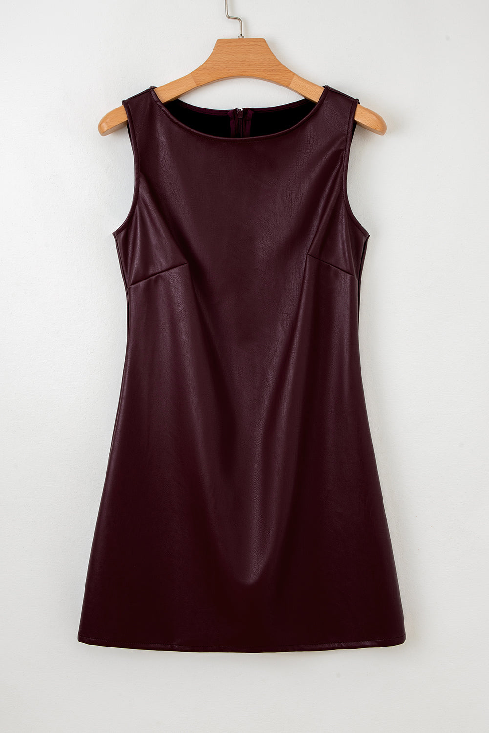 Vegan Leather Sleeveless Mini Sheath Dress