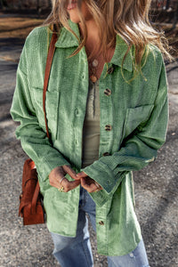 Soft Sage Button Up Corduroy Shacket