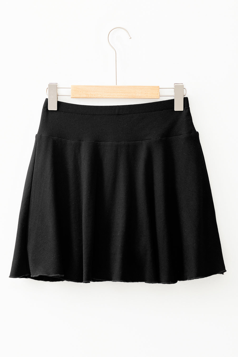 Black High Waist Phone Pocket Lined Mini Skort