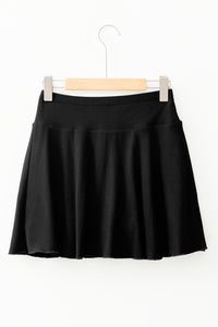 Black High Waist Phone Pocket Lined Mini Skort