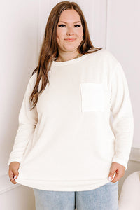 Plus Size Ribbed Corded Texture Long Sleeve Knit Shirt