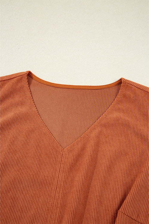 Rust Corduroy Western Embroidered Pocket Shift Sleeveless Mini Dress