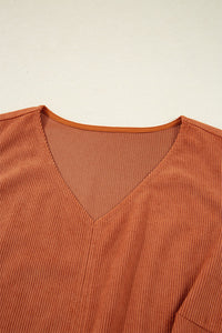 Rust Corduroy Western Embroidered Pocket Shift Sleeveless Mini Dress