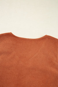 Rust Corduroy Western Embroidered Pocket Shift Sleeveless Mini Dress