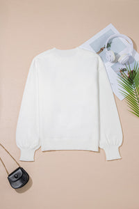 Green and Orange Tinsel Western Horseshoe and Boots Accented White Sweater