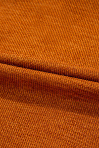 Rust Diamond Pattern Chest Pocket Hooded Henley Top