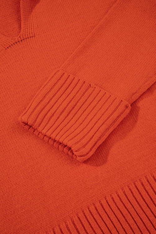 Sailor Collar V-Neck Long Sleeve Knit Sweater