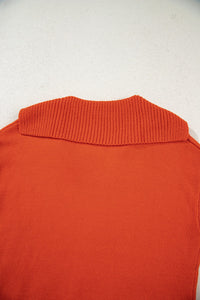 Sailor Collar V-Neck Long Sleeve Knit Sweater