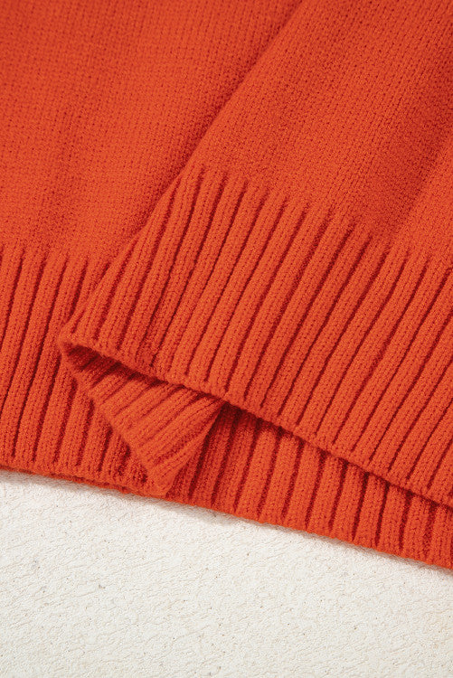 Sailor Collar V-Neck Long Sleeve Knit Sweater