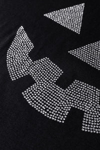 Black Embellished Jack-o-lantern Pumpkin Long Sleeve Top