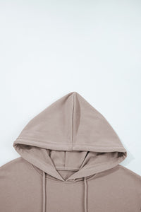 Taupe and Blue Houndstooth Colorblock Hoodie