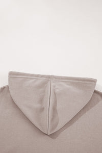Taupe and Blue Houndstooth Colorblock Hoodie