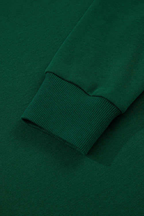 Christmas Green Embroidered HO HO HO Graphic Crewneck Sweatshirt