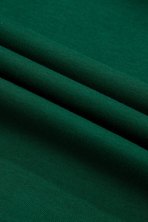 Christmas Green Embroidered HO HO HO Graphic Crewneck Sweatshirt