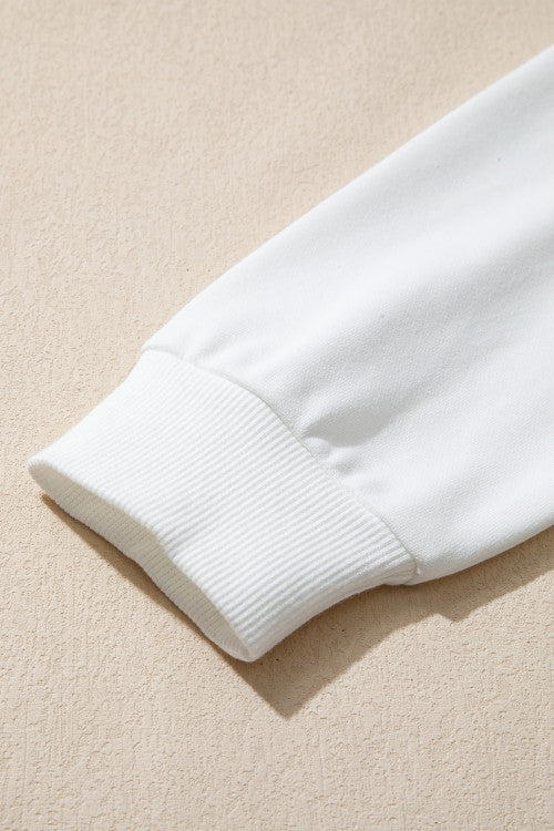 White with Red & Green Plaid Embellished Christmas Tree Pullover