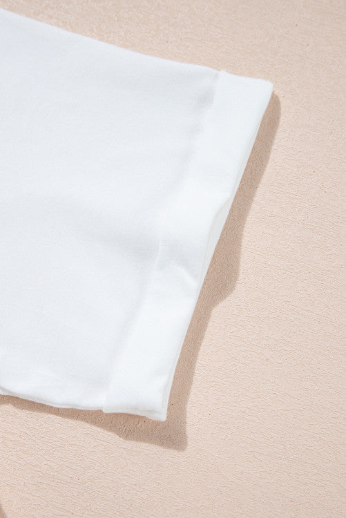 White Christmas Santa Believe Lettering Graphic Crewneck Tee