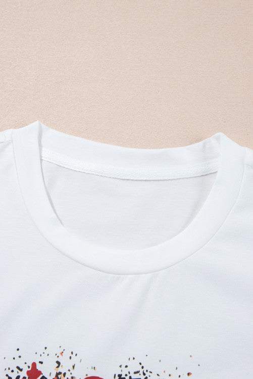 White Christmas Santa Believe Lettering Graphic Crewneck Tee