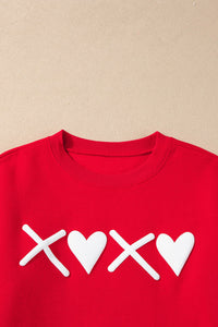 Red Valentines Heart XOXO  Graphic Print Sweatshirt