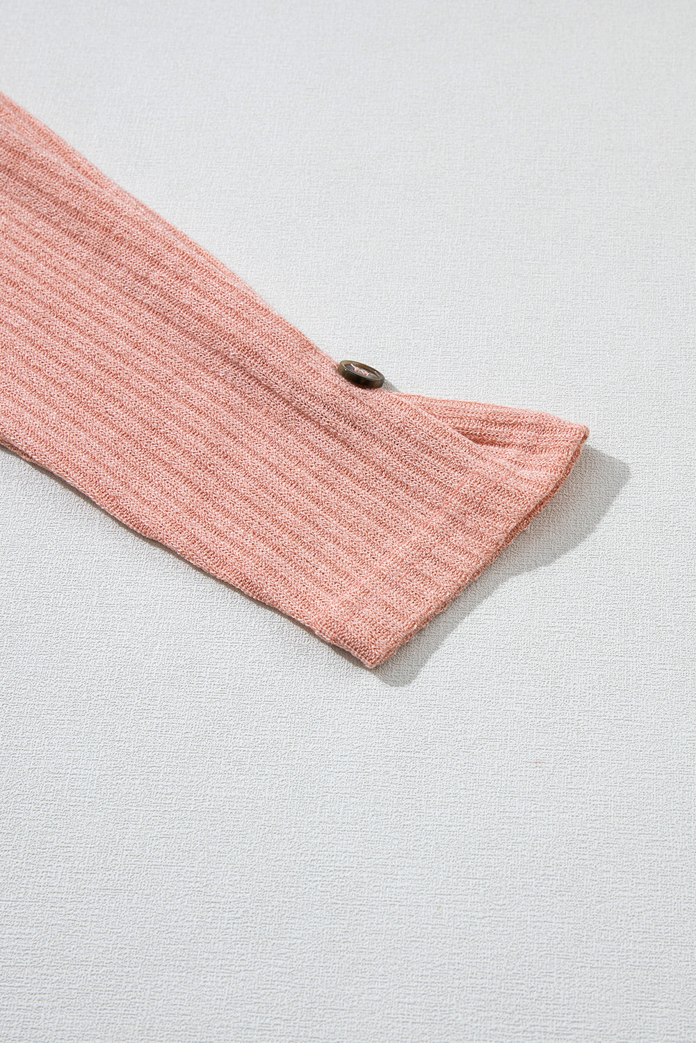 Rose Rib Textured Henley Knit Top