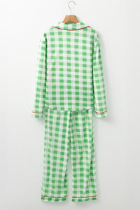 Christmas Plaid Print Shirt and Pants Pajama Set