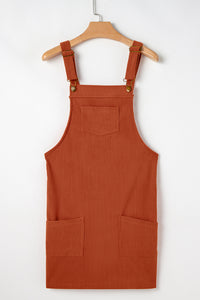 Cinnamon Corduroy Sleeveless Overall Dress