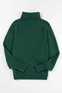 Merry Embossed Letter High Neck Sweater