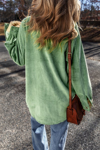 Soft Sage Button Up Corduroy Shacket