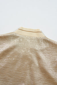 Gold Metallic Zip up Baseball Jacket