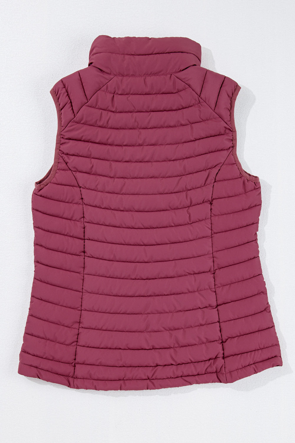 Quilted Full Zip Fuzzy Collar Puffer Vest