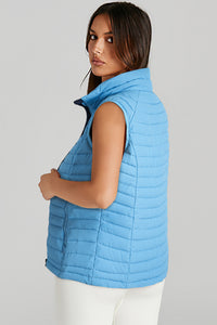 Quilted Full Zip Fuzzy Collar Puffer Vest