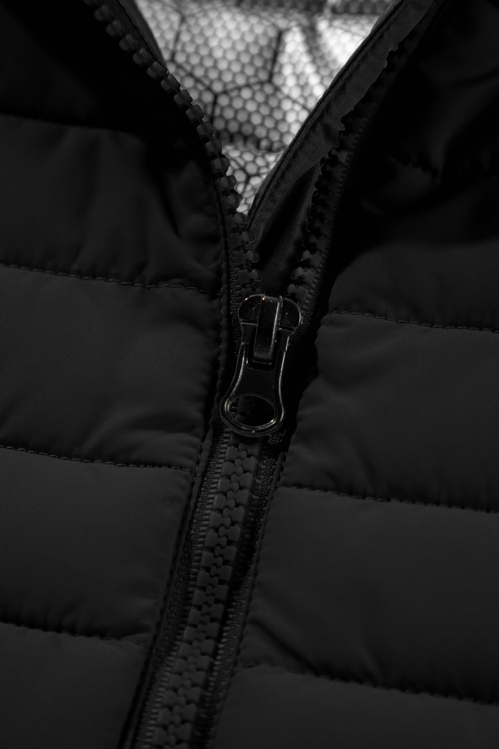 Quilted Full Zip Fuzzy Collar Puffer Vest