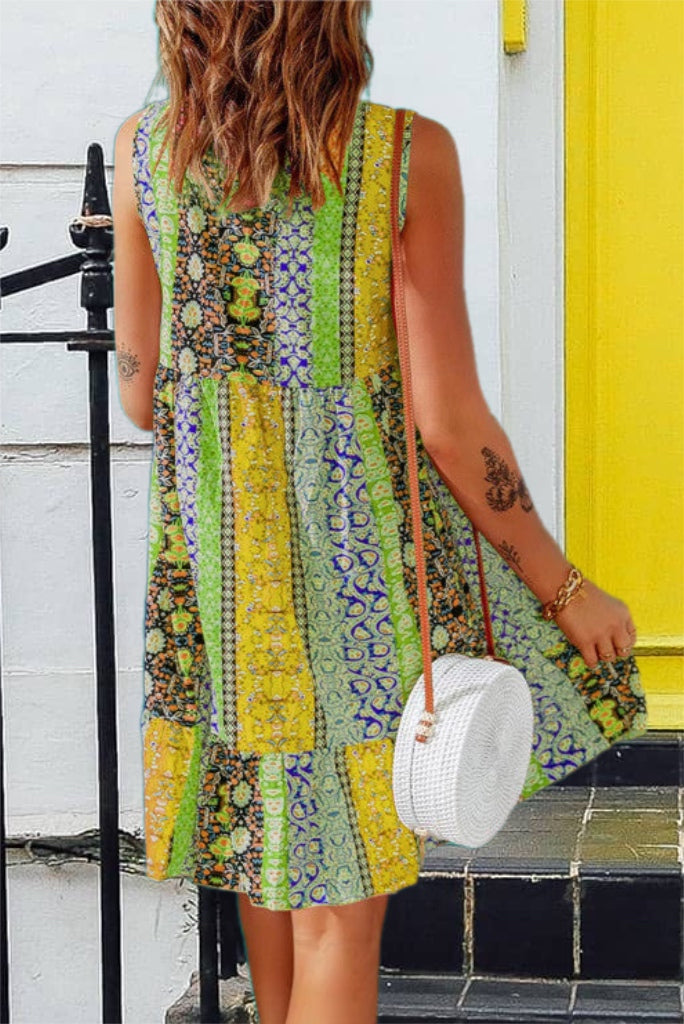 colorblock empire waist dress Envi Womens Colorblock Empire Waist Sleeveless Midi Dress Size XS