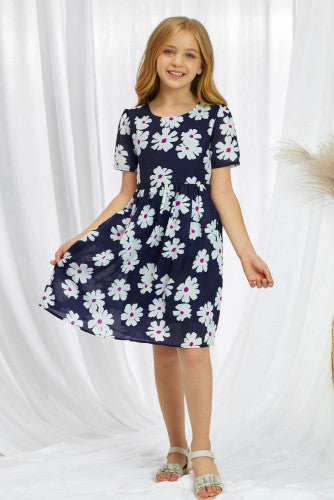 navy blue daisy dress LOLA AUSTRALIA Daisy Boo Midi Dress Wreath Navy