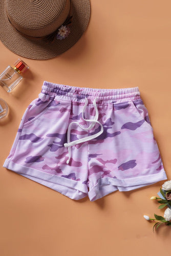 Pink Camo Cotton Shorts-Final sale