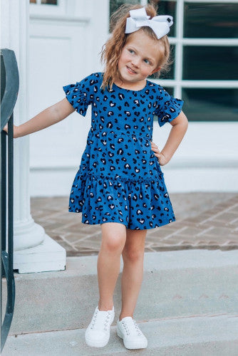 Royal blue discount leopard print dress