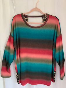 Plus Size Multi Colored Leopard Print Tunic