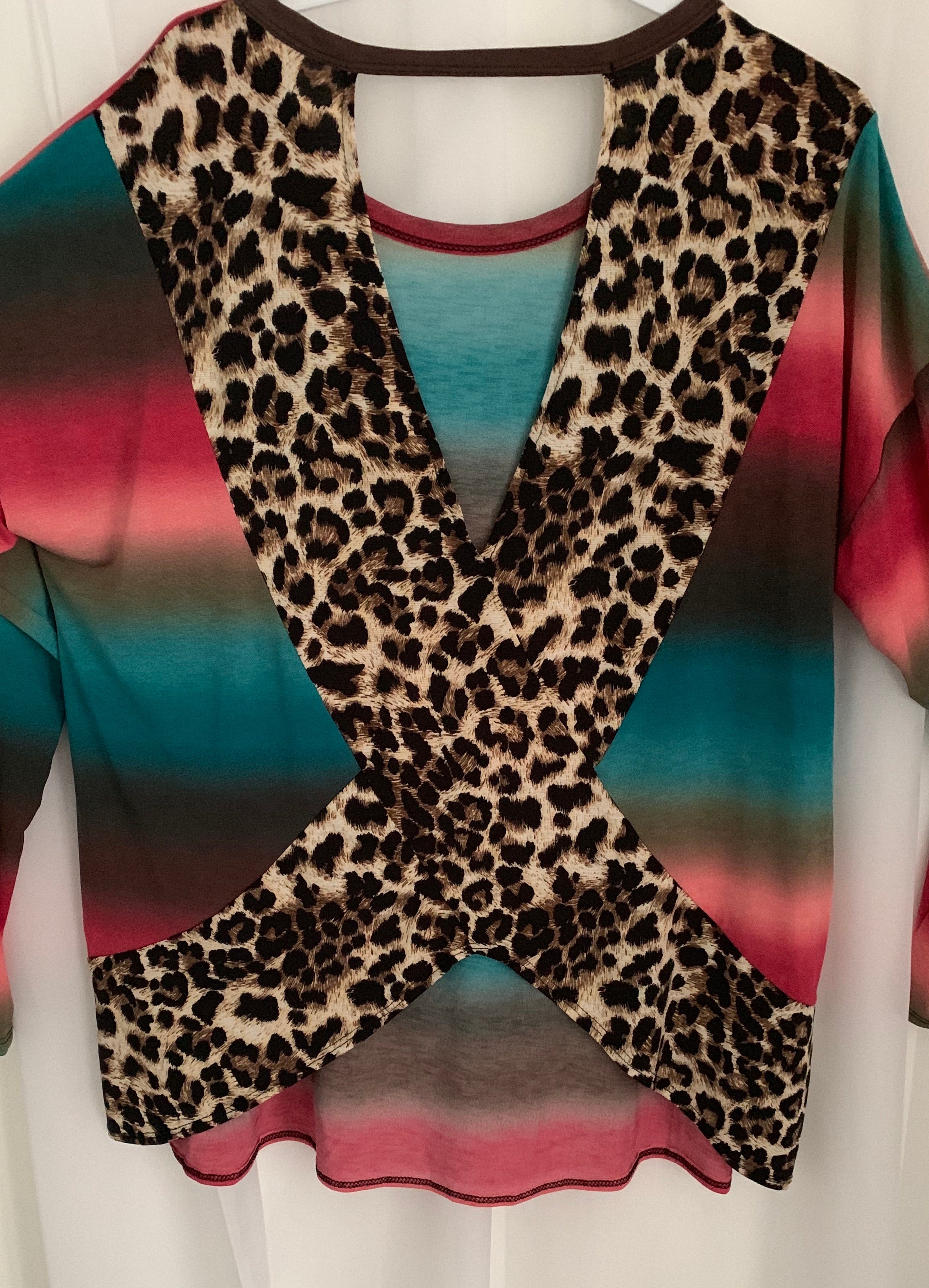 Plus Size Multi Colored Leopard Print Tunic